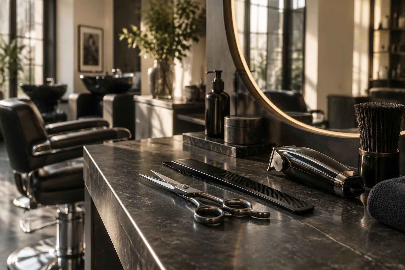 Professionelle Werkzeuge und Saloninterieur